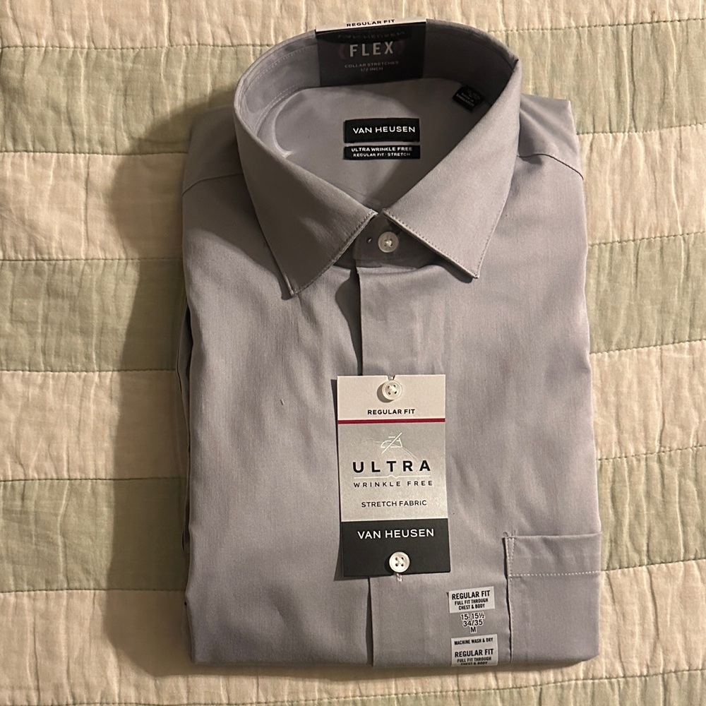 Van Heusen Men's Light Gray Dress Shirt